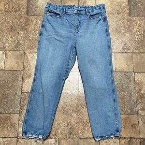 Good American Straight Leg Womens Blue Size 18/35x27 High Rise Stretch